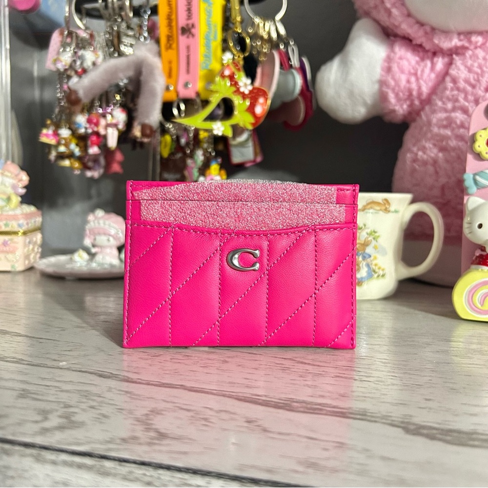 Coach Essential Card Case With Pillow Quilting Pink - Picture 4 of 5